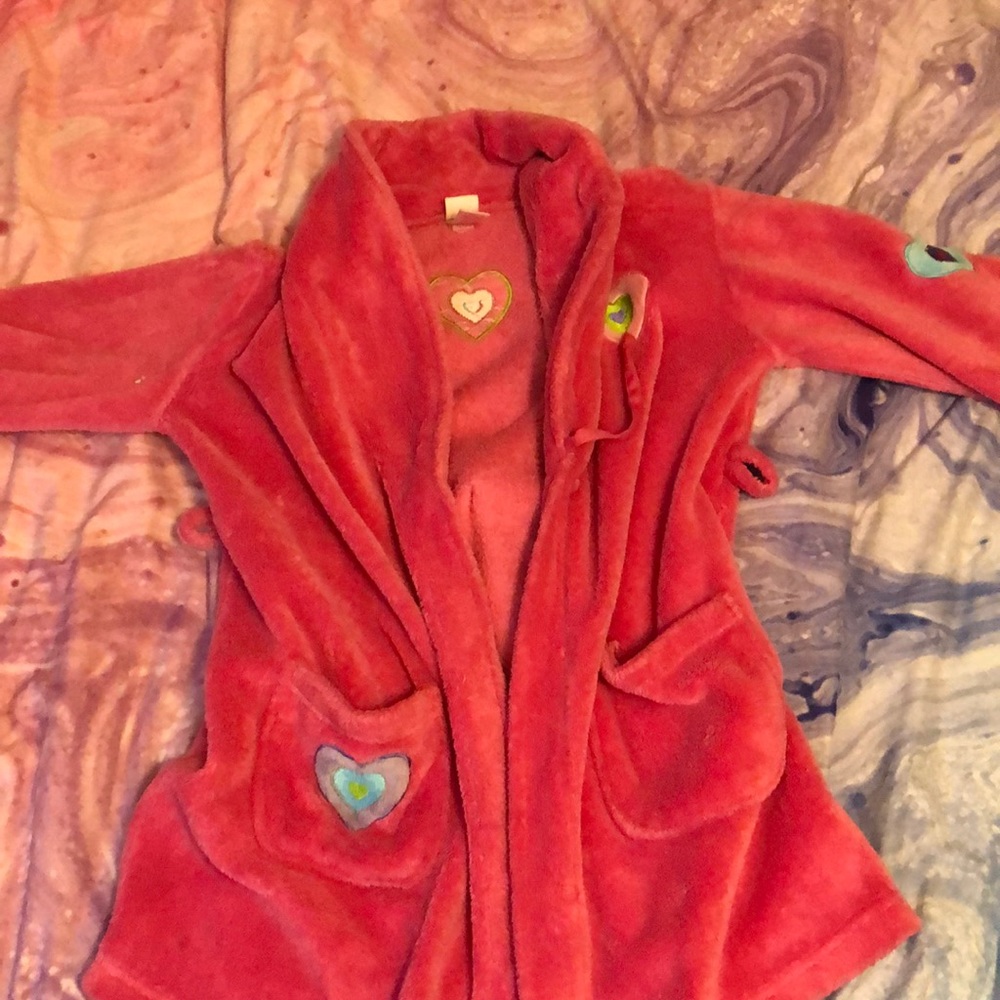 Pink robe with hearts